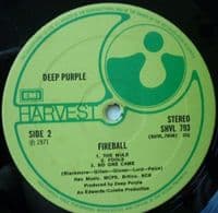 DEEP PURPLE Fireball Vinyl Record LP Harvest 1971.