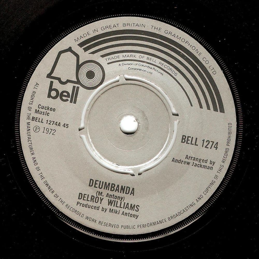 DELROY WILLIAMS Deumbanda Vinyl Record 7 Inch Bell 1972