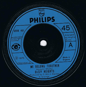 DIZZY HEIGHTS We Belong Together Vinyl Record 7 Inch Philips 1975