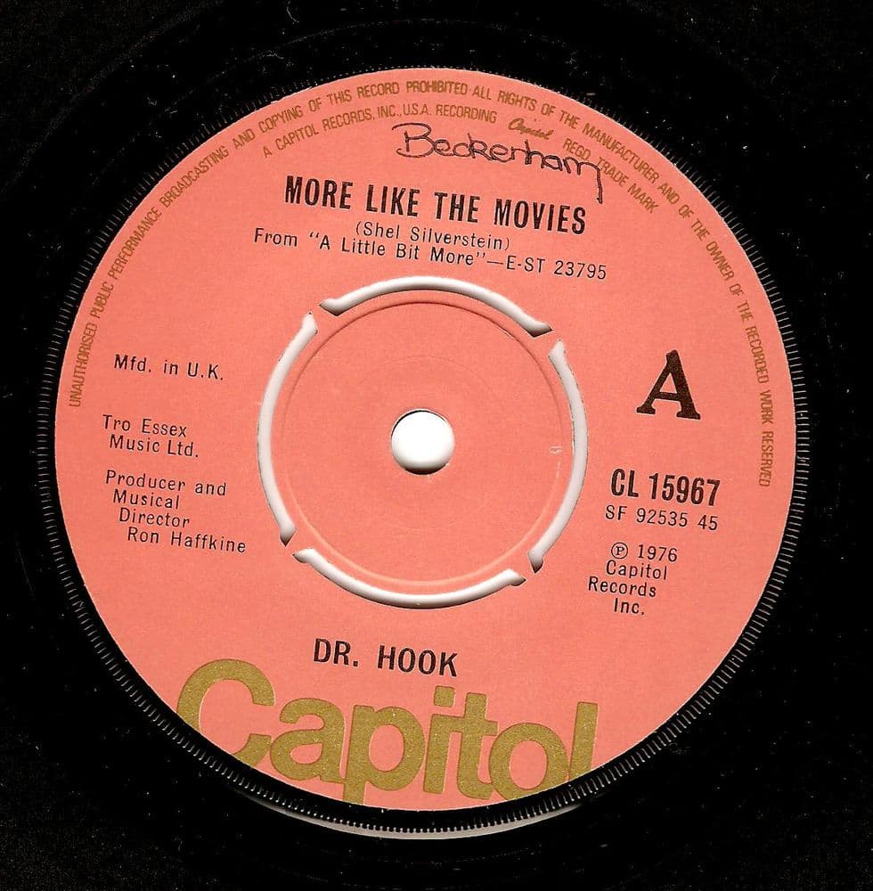 DR. HOOK More Like The Movies Vinyl Record 7 Inch Capitol 1978