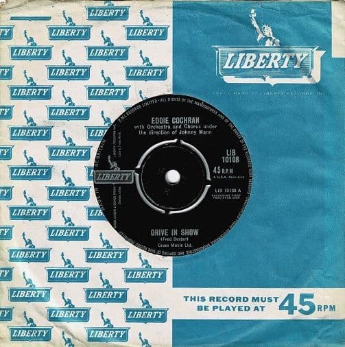 EDDIE COCHRAN Drive In Show Vinyl Record 7 Inch Liberty 1963