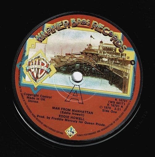 EDDIE HOWELL Man From Manhattan Vinyl Record 7 Inch Warner Bros. 1976