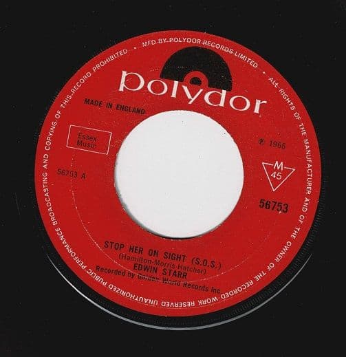 EDWIN STARR Stop Her On Sight (S.O.S.) Vinyl Record 7 Inch Polydor 1968