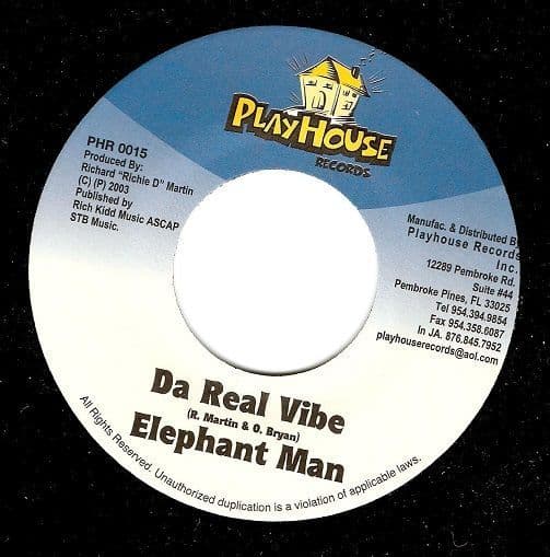 ELEPHANT MAN Da Real Vibe Vinyl Record 7 Inch US Playhouse 2003