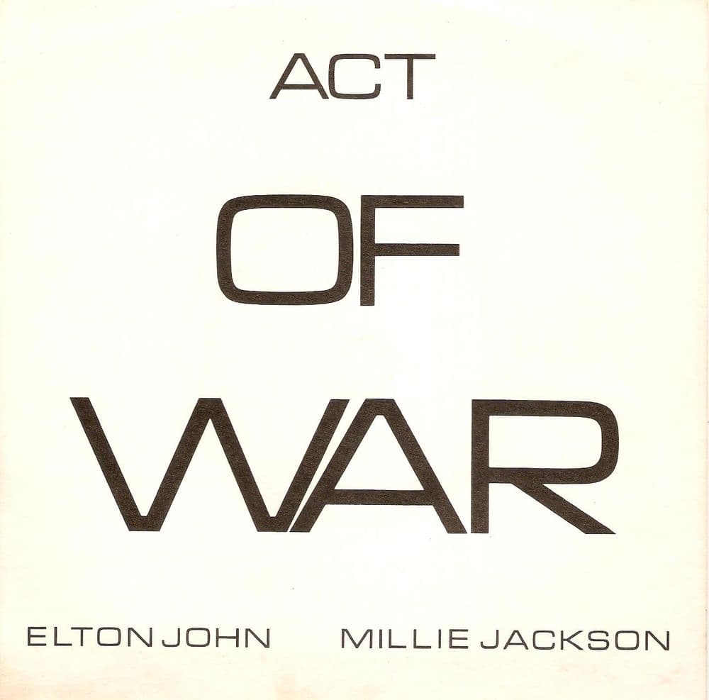 ELTON JOHN AND MILLIE JACKSON Act Of War Vinyl Record 7 Inch Rocket 1985