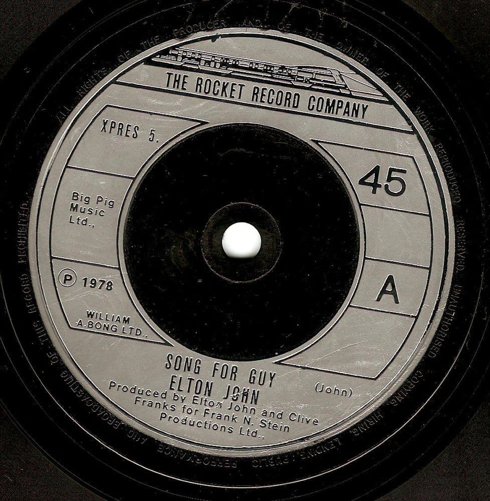 ELTON JOHN Song For Guy Vinyl Record 7 Inch Rocket 1978