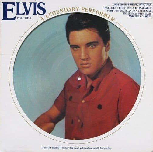 ELVIS PRESLEY A Legendary Performer Volume 3 Vinyl Record LP Canadian RCA 1978 Picture Disc