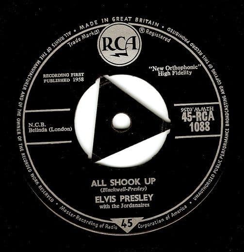 ELVIS PRESLEY All Shook Up Vinyl Record 7 Inch RCA 1958
