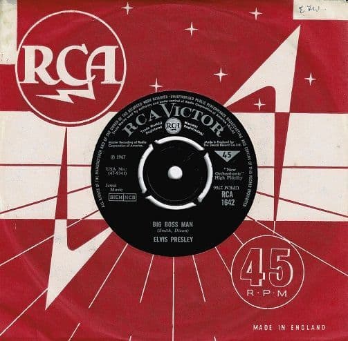 ELVIS PRESLEY Big Boss Man Vinyl Record 7 Inch RCA Victor 1967