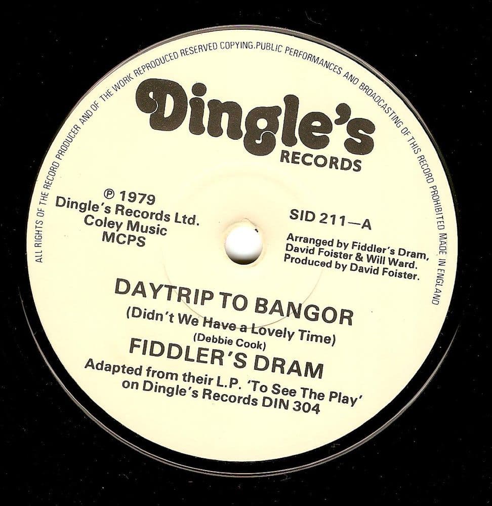 FIDDLER'S DRAM Daytrip To Bangor Vinyl Record 7 Inch Dingle's 1979