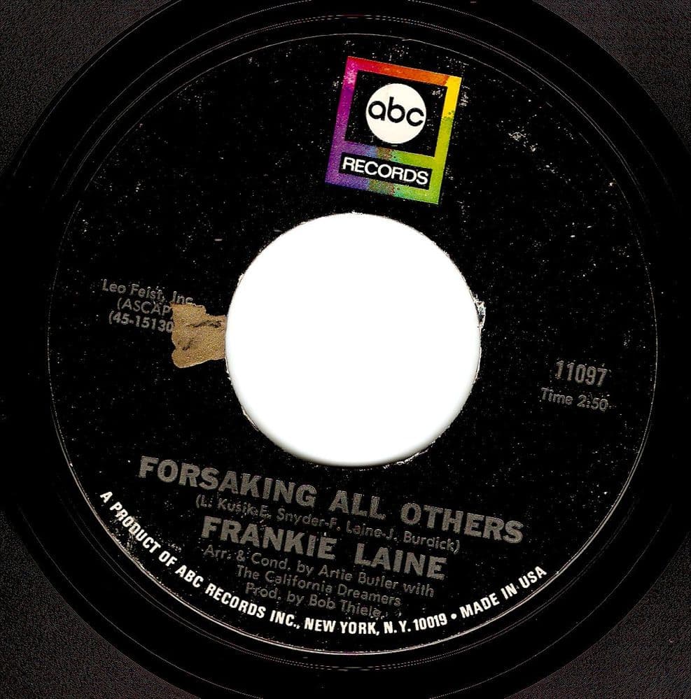 FRANKIE LAINE Forsaking All Others Vinyl Record 7 Inch US ABC 1968
