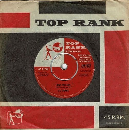 GARY U.S. BONDS New Orleans Vinyl Record 7 Inch Top Rank 1960 Signed