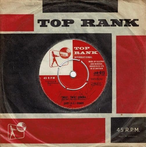 GARY U.S. BONDS Twist, Twist Senora Vinyl Record 7 Inch Top Rank 1962 Signed