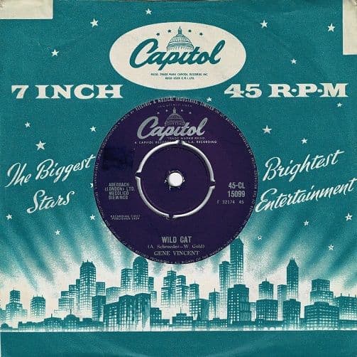 GENE VINCENT Wild Cat Vinyl Record 7 Inch Capitol 1959