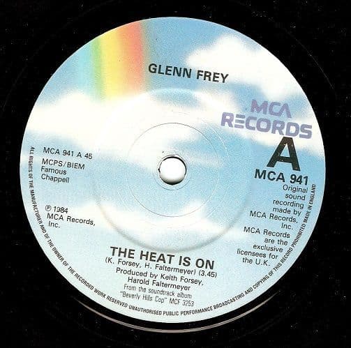 GLENN FREY The Heat Is On Vinyl Record 7 Inch MCA 1984