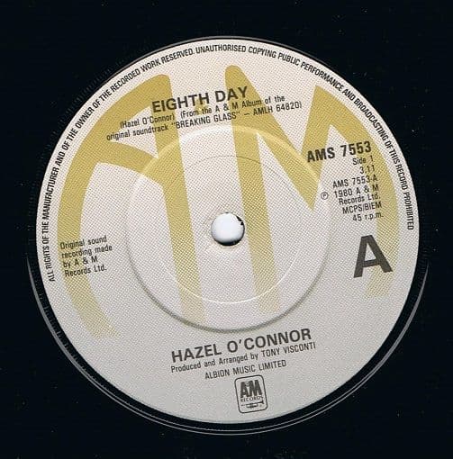 HAZEL O'CONNOR Eighth Day Vinyl Record 7 Inch A&M 1980