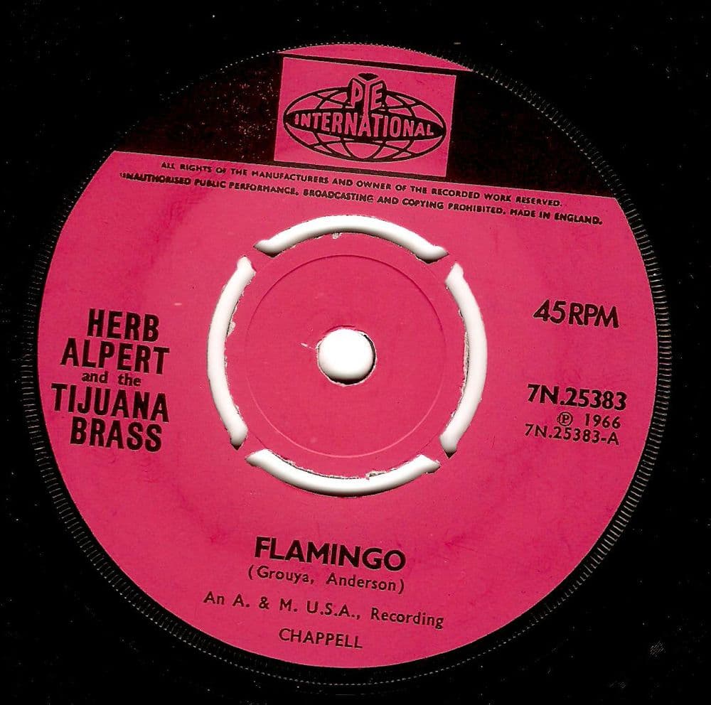 HERB ALPERT Flamingo Vinyl Record 7 Inch Pye 1966