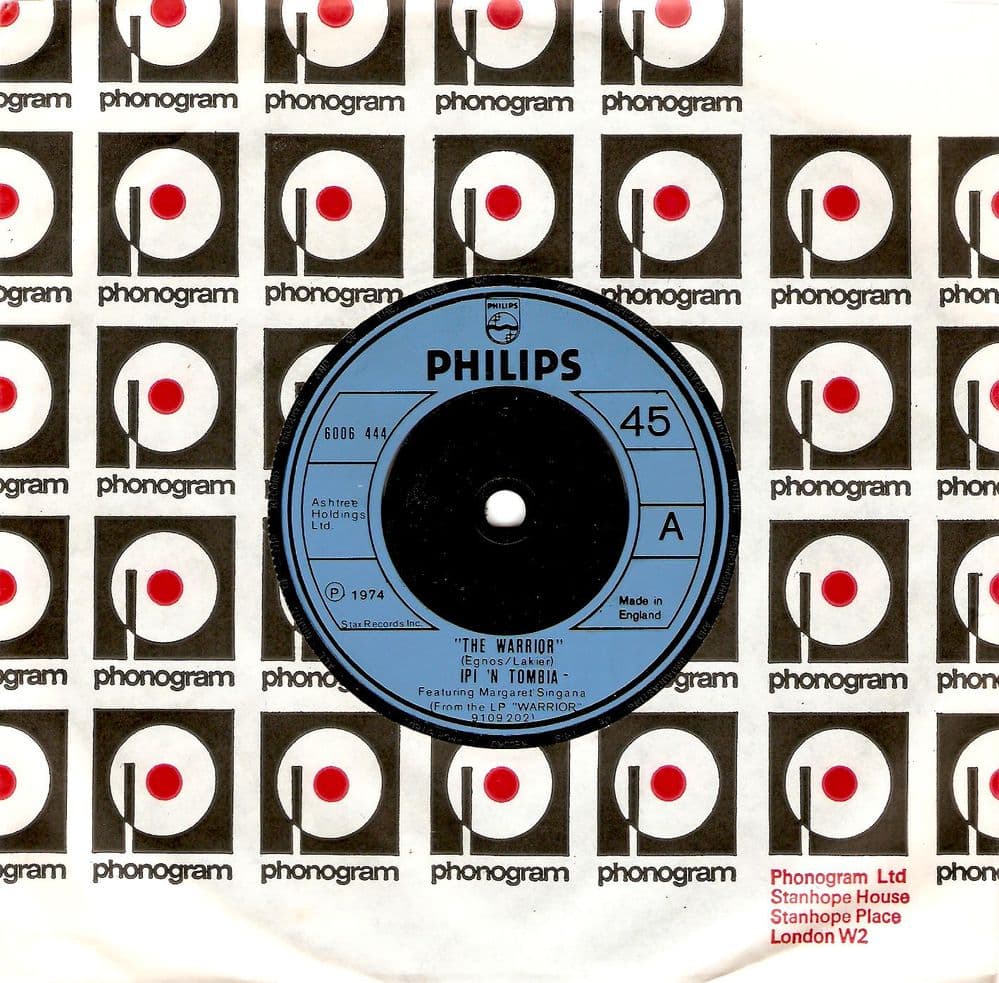 IPI 'N TOMBIA The Warrior Vinyl Record 7 Inch Philips 1974