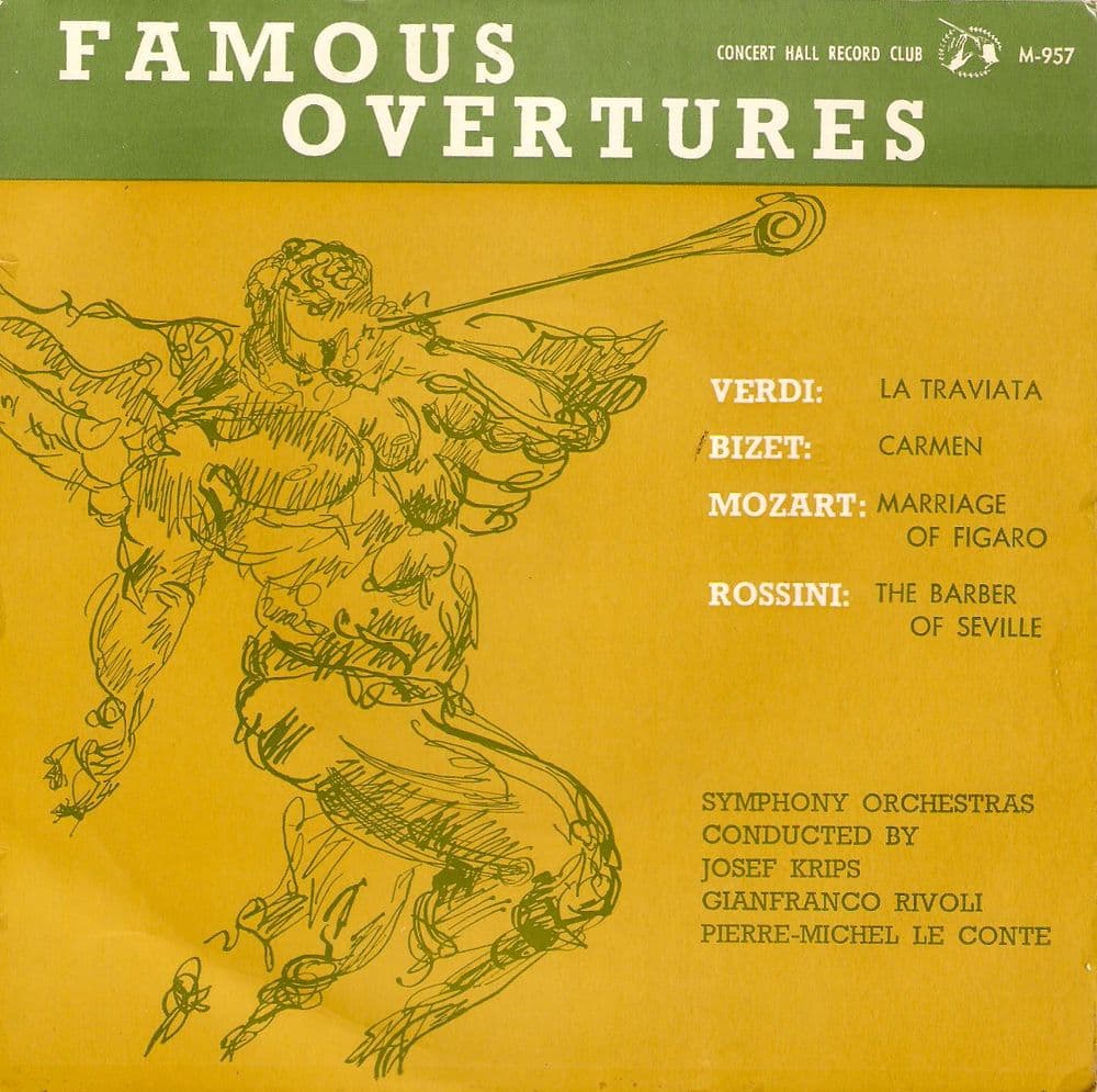JOSEF KRIPS Famous Overtures EP Vinyl Record 7 Inch Concert Hall 1961