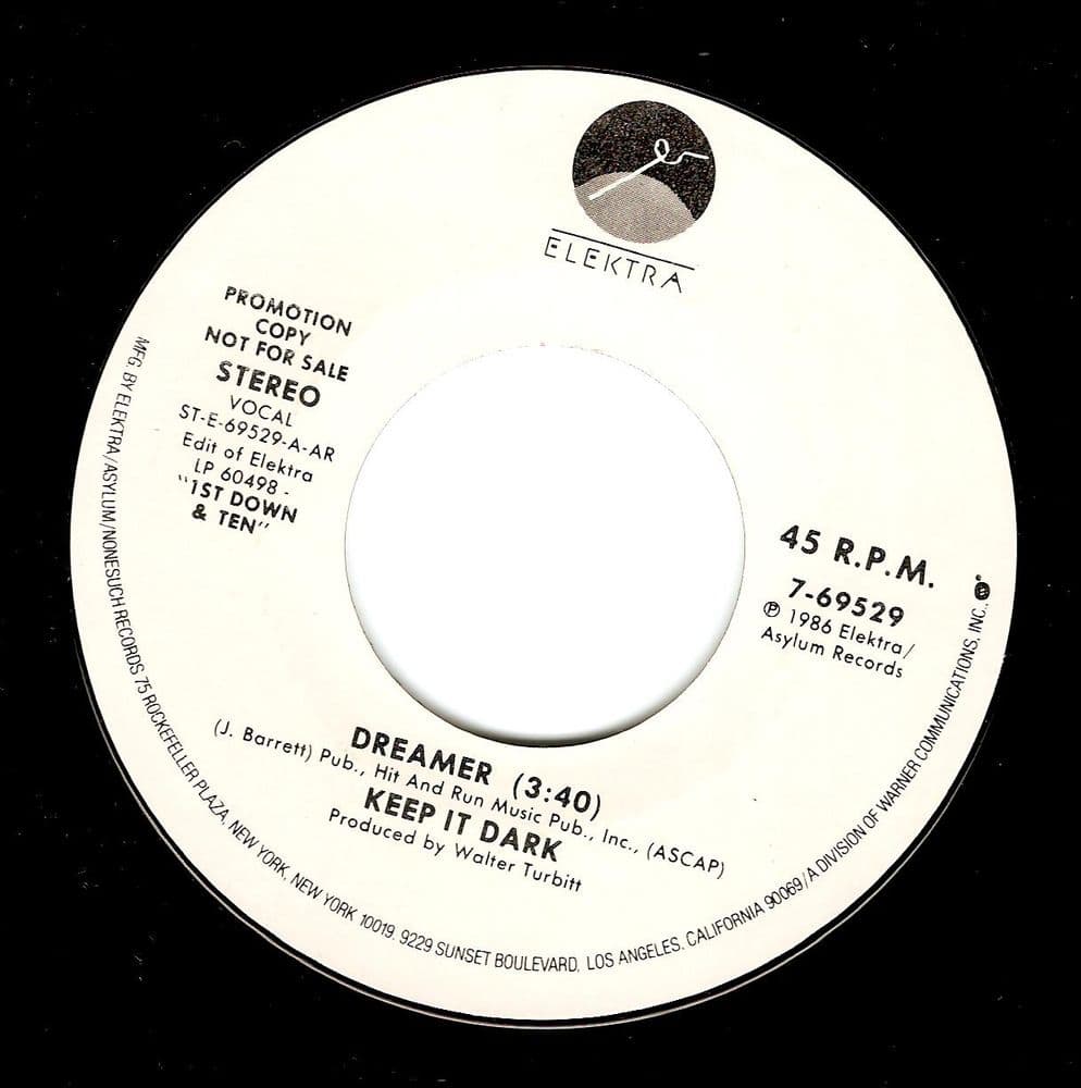 KEEP IT DARK Dreamer Vinyl Record 7 Inch US Elektra 1986 Promo