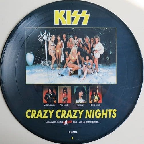 KISS Crazy Crazy Nights Vinyl Record 12 Inch Vertigo 1987 Picture Disc