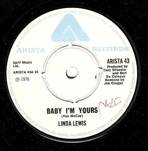 LINDA LEWIS Baby I'm Yours Vinyl Record 7 Inch Arista 1976
