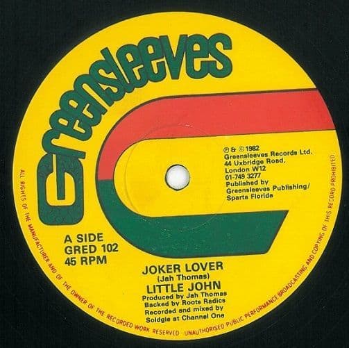 LITTLE JOHN Joker Lover Vinyl Record 12 Inch Greensleeves 1982