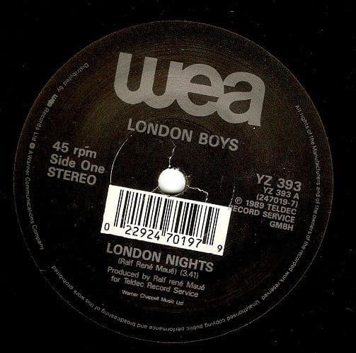 LONDON BOYS London Nights Vinyl Record 7 Inch WEA 1989