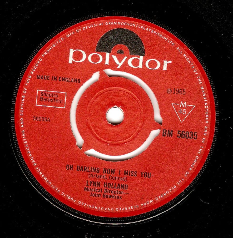 LYNN HOLLAND Oh Darling How I Miss You Vinyl Record 7 Inch Polydor 1965
