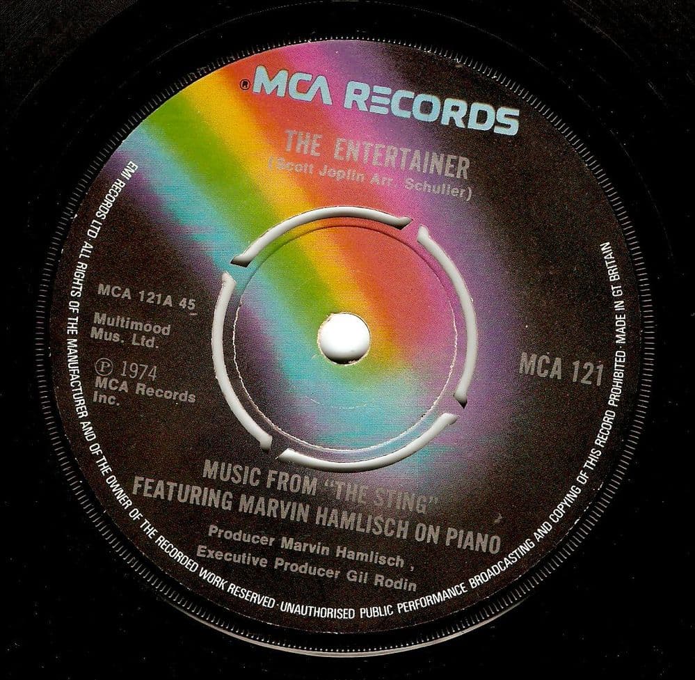 MARVIN HAMLISCH The Entertainer Vinyl Record 7 Inch MCA 1974