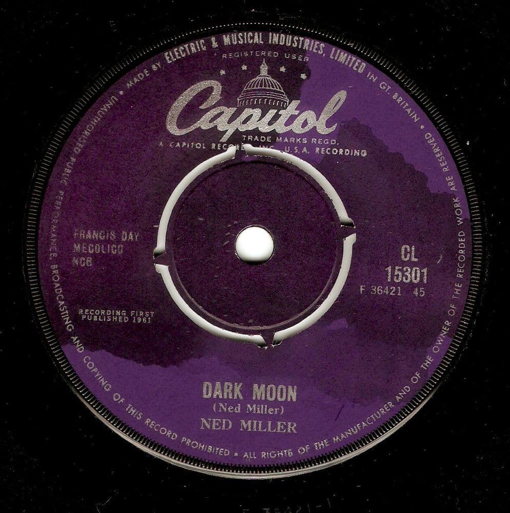 NED MILLER Dark Moon Vinyl Record 7 Inch Capitol 1961