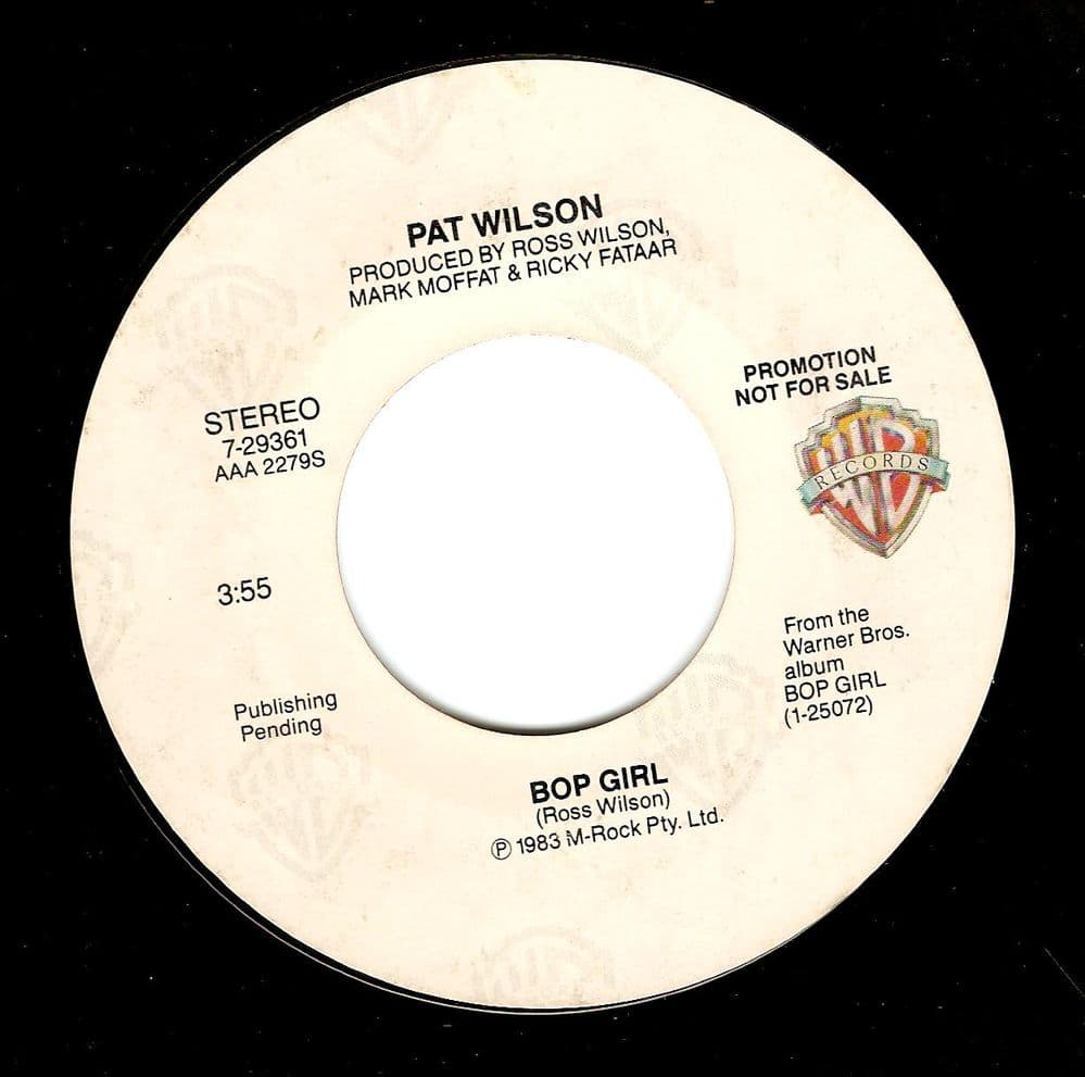 PAT WILSON Bop Girl Vinyl Record 7 Inch US Warner Bros. 1983 Promo