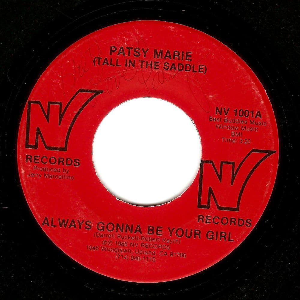 PATSY MARIE (TALL IN THE SADDLE) Always Gonna Be Your Girl Vinyl Record 7 Inch US NV 1986 Signed