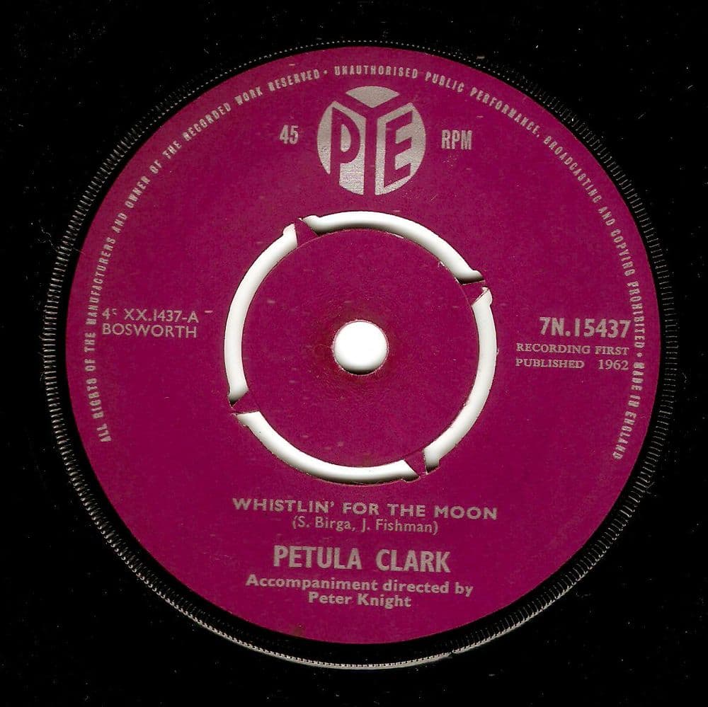 PETULA CLARK Whistlin' For The Moon Vinyl Record 7 Inch Pye 1962