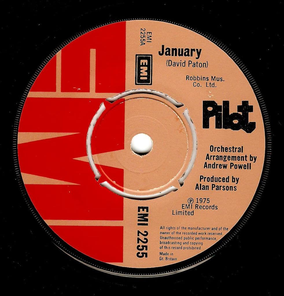 January Song PILOT January Vinyl Record 7 Inch EMI 1975