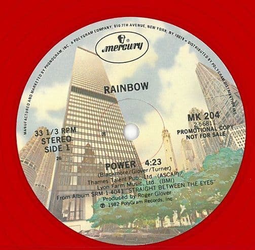 RAINBOW Power Vinyl Record 12 Inch US Mercury 1982 Red Vinyl Promo