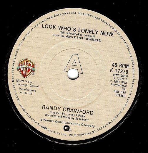 RANDY CRAWFORD Looks Who's Lonely Now Vinyl Record 7 Inch Warner Bros. 1982