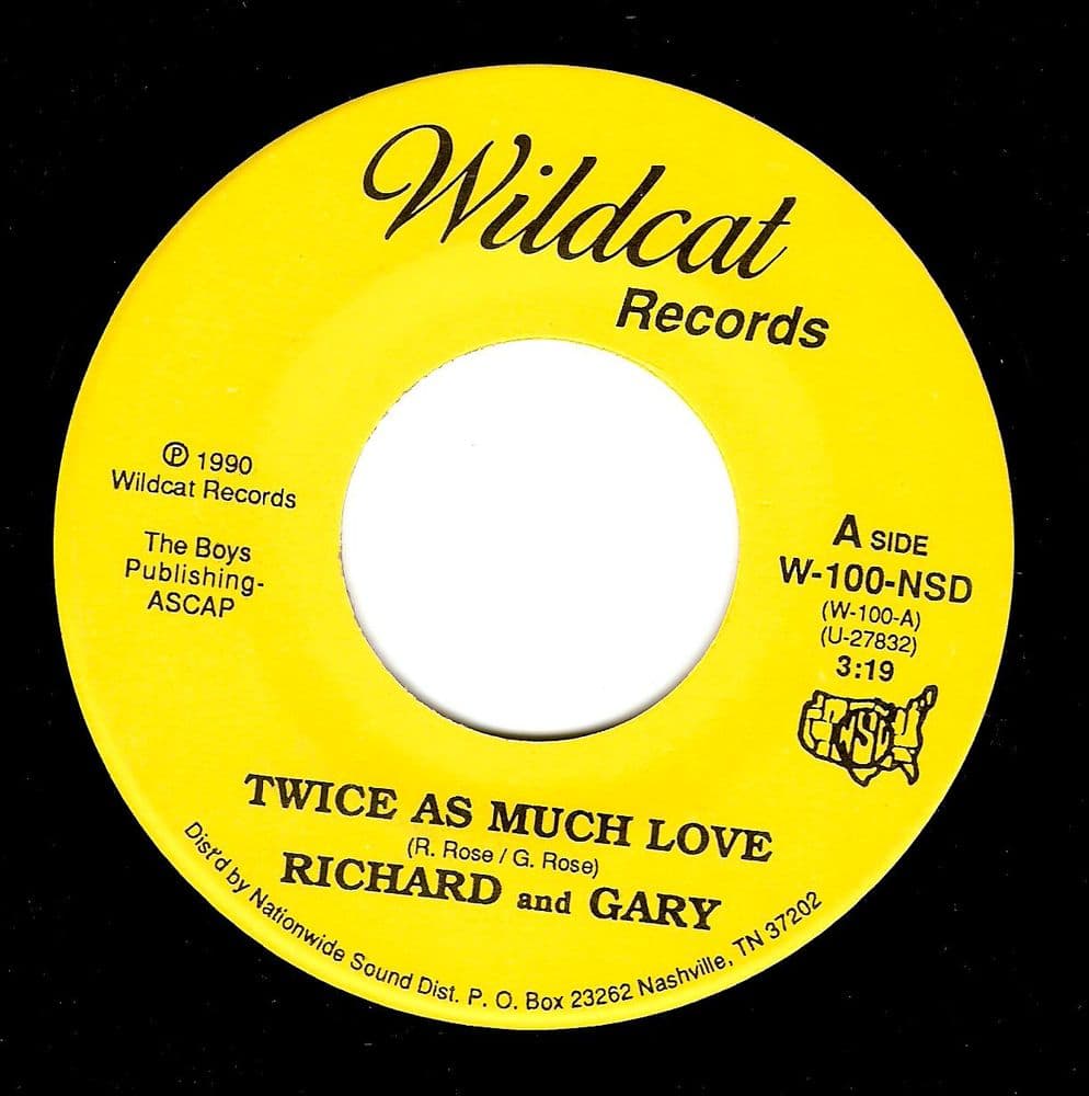 RICHARD AND GARY ROSE Twice As Much Love Vinyl Record 7 Inch US Wildcat 1990 Promo