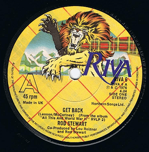 ROD STEWART Get Back 7" Single Vinyl Record 45rpm Riva 1976