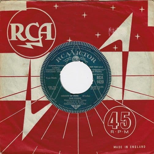 SAM COOKE Cousin Of Mine Vinyl Record 7 Inch RCA Victor 1964 Demo