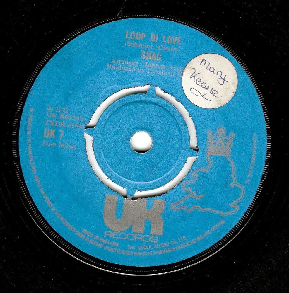 SHAG Loop Di Love Vinyl Record 7 Inch UK 1972.