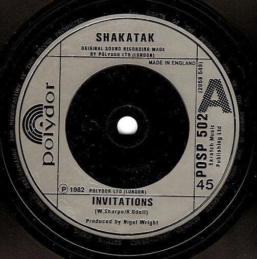 SHAKATAK Invitations Vinyl Record 7 Inch Polydor 1982