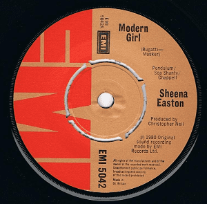 SHEENA EASTON Modern Girl Vinyl Record 7 Inch EMI 1980