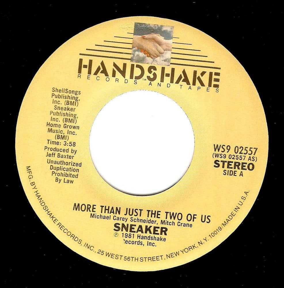 SNEAKER More Than Just The Two Of Us Vinyl Record 7 Inch US Handshake 1981