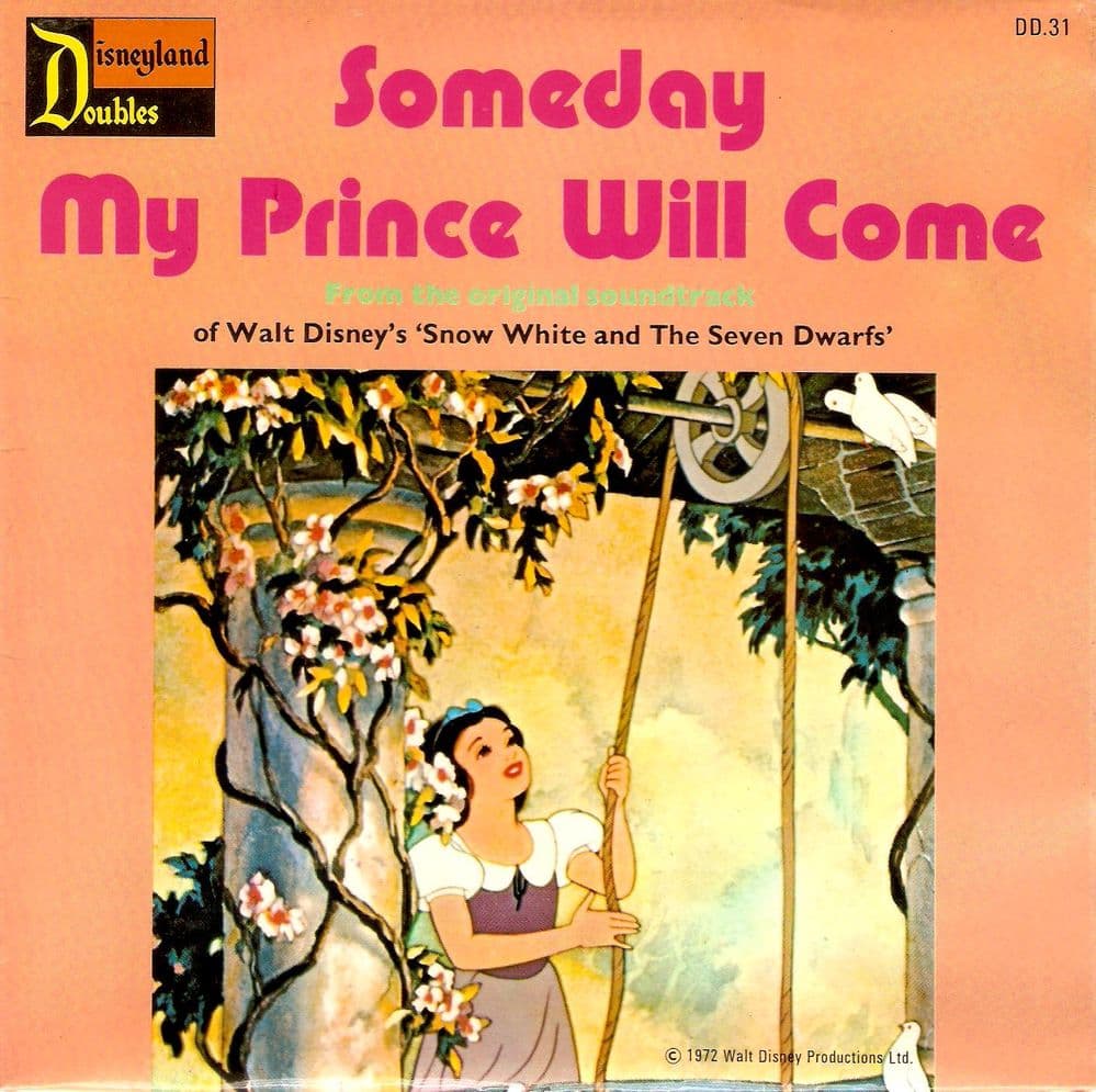 Someday My Prince Will Come Vinyl Record 7 Inch Disneyland Doubles 1972