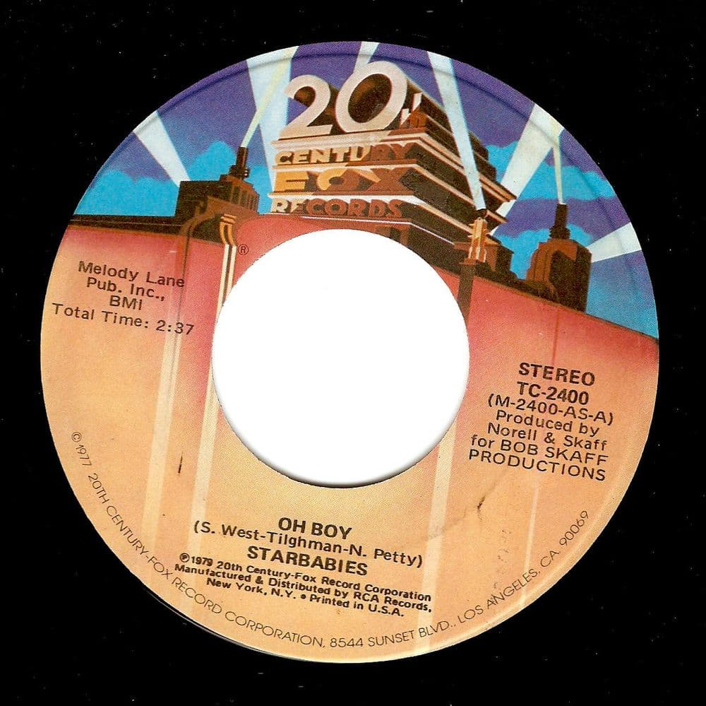 STARBABIES Oh Boy Vinyl Record 7 Inch US 20th Century Fox 1979