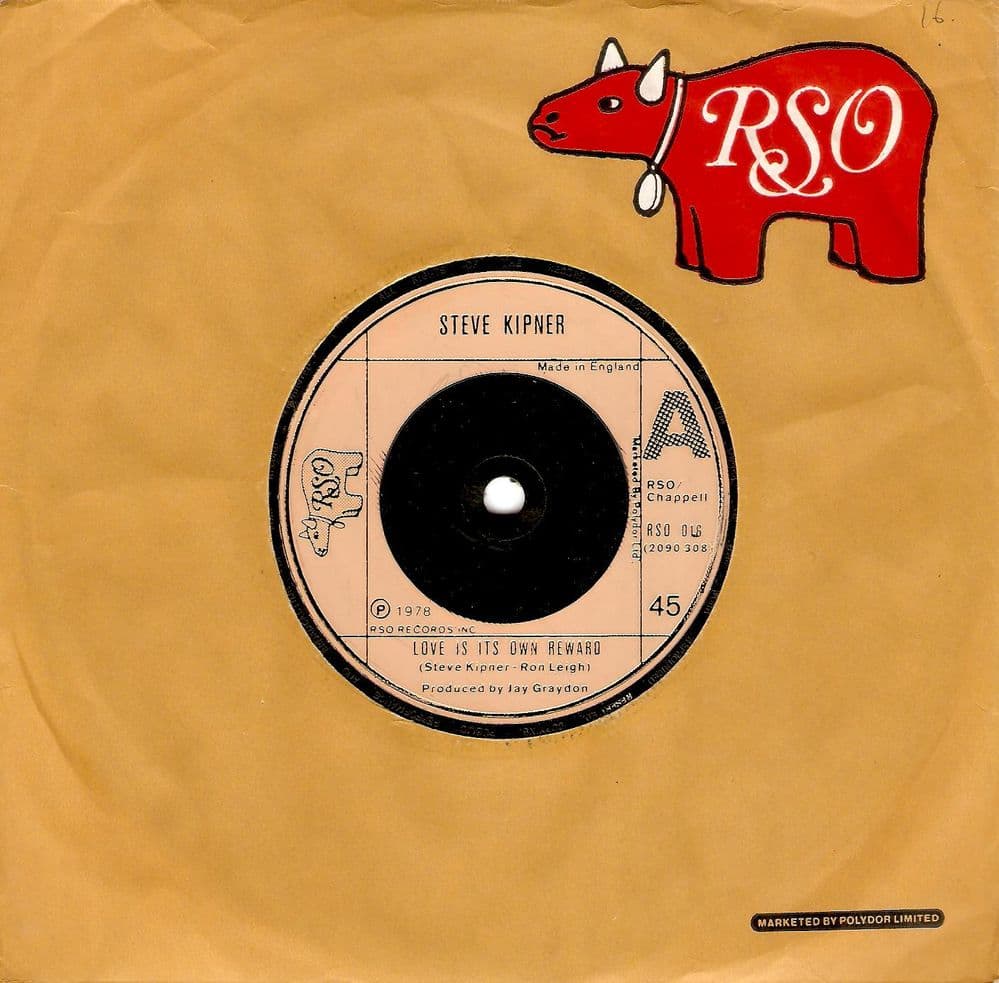 STEVE KIPNER Love Is Its Own Reward Vinyl Record 7 Inch RSO 1978
