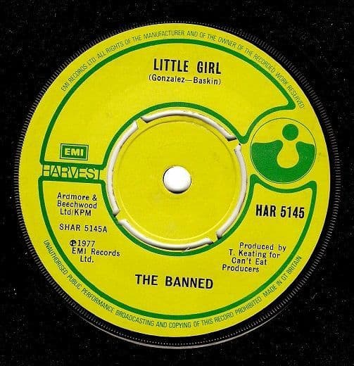 THE BANNED Little Girl Vinyl Record 7 Inch Harvest 1977