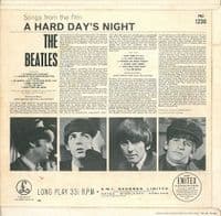 THE BEATLES A Hard Day's Night Vinyl Record LP Parlophone 1964