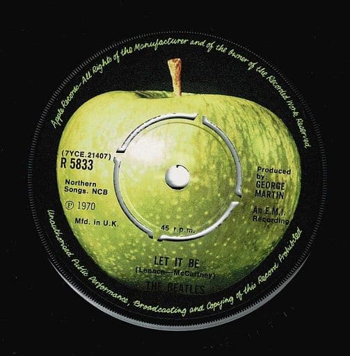 THE BEATLES Let It Be Vinyl Record 7 Inch Apple